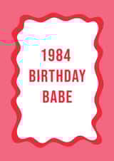 Modern 40th Birthday Card - For Her - 1984 Birthday Babe created by @Laura Lonsdale Designs