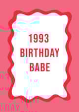 Modern 30th Birthday Card - For Her - 1993 Birthday Babe created by @Laura Lonsdale Designs