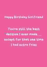 Funny Birthday Card - For Girlfriend - The Best Decision I Ever Made created by @Laura Lonsdale Designs