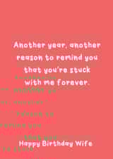 Funny Birthday Card - Stuck With Me Forever - For Wife created by @Laura Lonsdale Designs