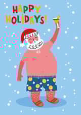 Funny Christmas Card - Santa - Happy Holidays created by Lucy Maggie Designs