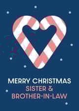 Cute Christmas Card - For Sister & Brother-In-Law - Candy Canes created by Cookie Design