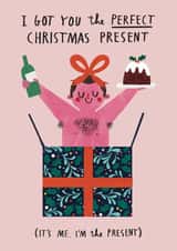 Funny Christmas Card - Perfect Present - Surprise! created by Alice Mole Illustration