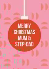 Modern Christmas Card - Retro Bauble - For Mum & Step-Dad created by Cookie Design