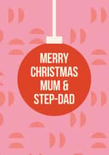 Modern Christmas Card - Retro Bauble - For Mum & Step-Dad created by Cookie Design