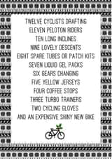 Funny Christmas Card - Cycling Themed - 12 Days Of Christmas created by Worry Less Design