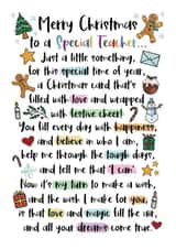 heartfelt Christmas Card - Special Teacher - Poem created by And You Can Quote Me