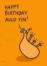 Cute Birthday Card - Happy Birthday Auld Yin - Scottish created by Greetin’ Cards UK