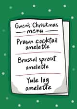 Funny Christmas Card - Gavin and Stacey - Gwen's Menu created by Pickled Prints