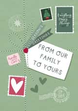 Cute Christmas Card - Our Family To Yours - Special Delivery created by Two For Joy Illustration