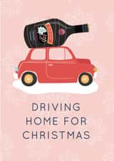 Funny Christmas Card - Driving Home - Baileys created by Two For Joy Illustration