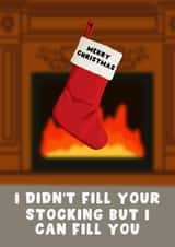 Cheeky Christmas Card - Fill Your Stocking - Funny created by Pink Peach Cards