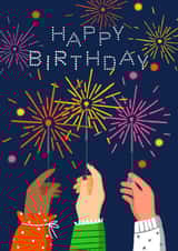 Pretty Sparklers Birthday Card - Fireworks - Friends - Bonfire Night - November created by Nicola Watson