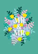 Pretty floral Wedding card - Congratulations - Mr & Mr created by Jessica Rachel Sharp