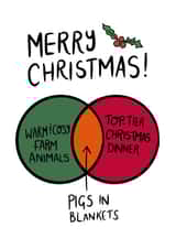 Funny Venn Diagram Pigs in Blankets Christmas card. Top tier Christmas dinner! created by Iconicus Design