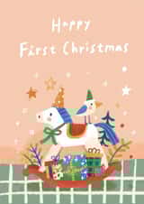 Happy First Christmas card for newborn baby created by Miss NoProblem