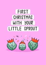 Cute Christmas Card - First Christmas With Your Little Sprout - Girl created by Muses & May 