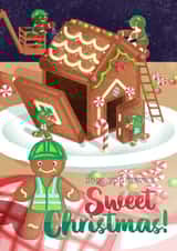 Cute Christmas Card - Gingerbread Construction Workers created by Ellie MH Designs