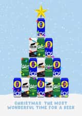 Funny Christmas Card - Beer Tree - Alcohol created by Pink Peach Cards