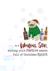 Cute Christmas Card - For Son - Alcohol created by Dandelion Stationery