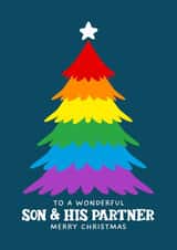 LGBTQ+ Christmas Card - For Son And Partner - Christmas Tree created by Atwood & Atwood