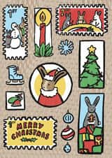 Cute Christmas Card - Stamps - Rabbit created by Kate Wand