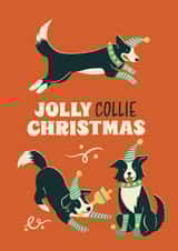 Cute Christmas Card - Collie - Jolly Collie Christmas created by Bird & Co Studio