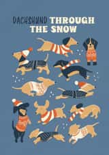 Cute Christmas Card - Dachshund - Dachshund Through The Snow created by Bird & Co Studio