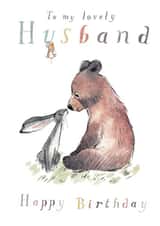 Cute Birthday Card - Lovely Husband - Bear, Hare and Mouse created by Paper Shed Design