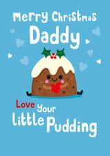 Cute Christmas Card - Daddy - Little Pudding created by Jennibdraws