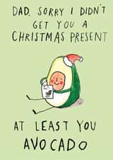 Cute Christmas Card - For Dad - Avocado Pun created by Jelly Armchair