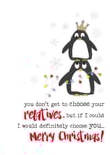 Cute Christmas Card - For Relative - Penguins created by Dandelion Stationery