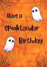 Cute ghost and halloween themed birthday card created by Chloe