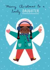 Cute Christmas Card - Lovely Daughter - Snow Angel created by Alice Mole Illustration