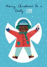 Cute Christmas Card - Lovely Son - Snow Angel created by Alice Mole Illustration