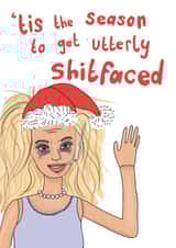 Funny Christmas Card - Utterly Shitfaced created by The Secret Sausage 
