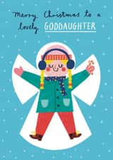 Cute Christmas Card - For Goddaughter - Snow Angel created by Alice Mole Illustration