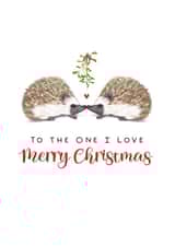Cute Christmas Card - Hedgehogs - To The One I Love created by badgerbee design