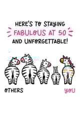 Cute 50th Birthday Card - For Her - Fabulous At 50 created by Lyndsay Moon