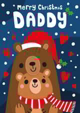 Cute Christmas Card - For Daddy - Bears - Hugs - Love - Cute - Cuddles created by Jennibdraws