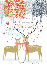 Cute Christmas Card - For Partner - Deer Couple created by Louise Tiler