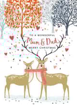 Cute Christmas Card - For Mum and Dad - Deer Couple created by Louise Tiler