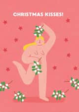 Nude Christmas Card - Christmas Kisses - Mistletoe and Boobs! created by Stormy Knight