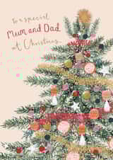 Classic Christmas Card - Mum And Dad - Pretty Tree created by Louise Tiler