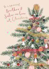 Classic Christmas Card - Brother And Sister In Law - Pretty Tree created by Louise Tiler