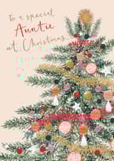 Classic Christmas Card - Auntie - Pretty Tree created by Louise Tiler