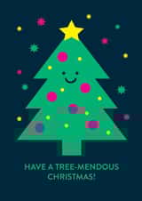 Cute Christmas Card - Graphic Contemporary Pun - Tree-mendous Christmas created by Stormy Knight