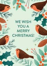 Classic Christmas Card - Robins - We Wish You A Merry Christmas created by Stormy Knight