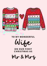 Mr & Mrs First Christmas card created by Percy & Pearl