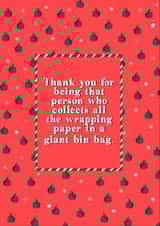 Funny Christmas Card - Collecting The Wrapping Paper created by Childish Ramblings
